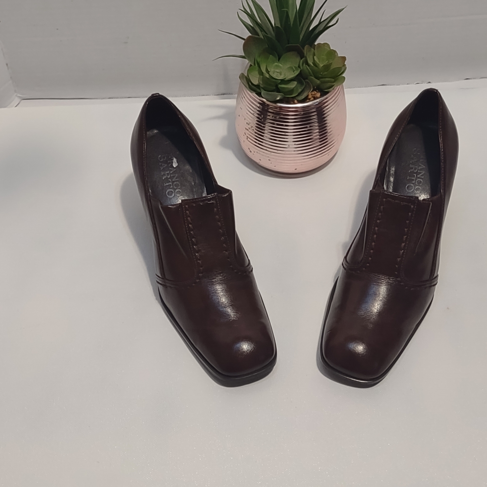 Franco Sarto Dark Brown Leather Heels - Picture 2 of 8
